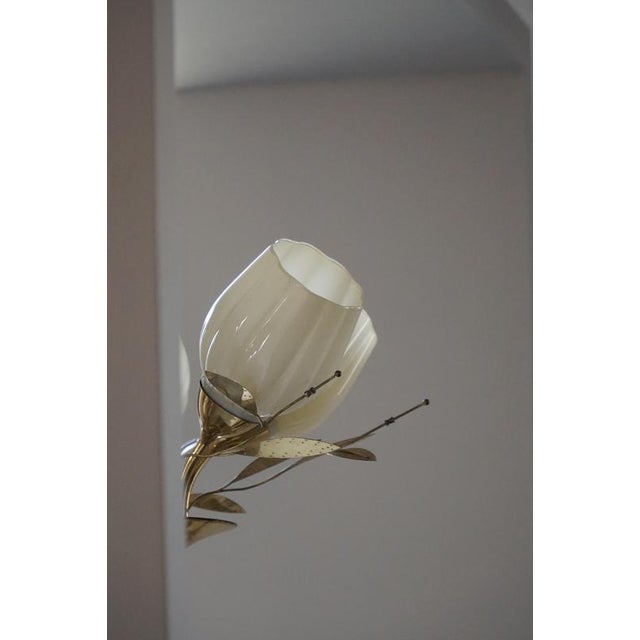 Mid-Century Modern Five-Light Ceiling Lamp with Opaline Glass Shades from Itsu, Finland, 1940s For Sale - Image 13 of 16