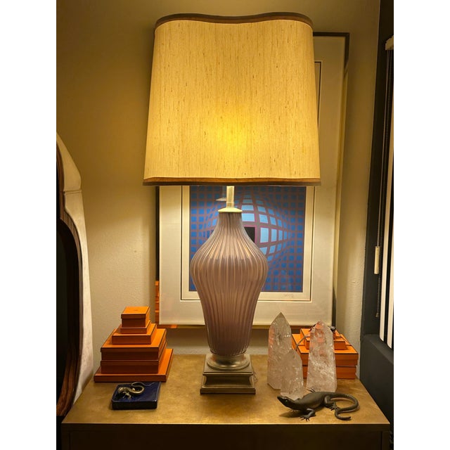 Purple 1980s Large Murano Glass Lamp by Marbro For Sale - Image 8 of 12