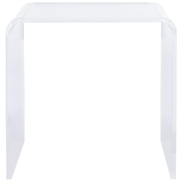 Transparent Pryor Acrylic Side Table in Clear For Sale - Image 8 of 8