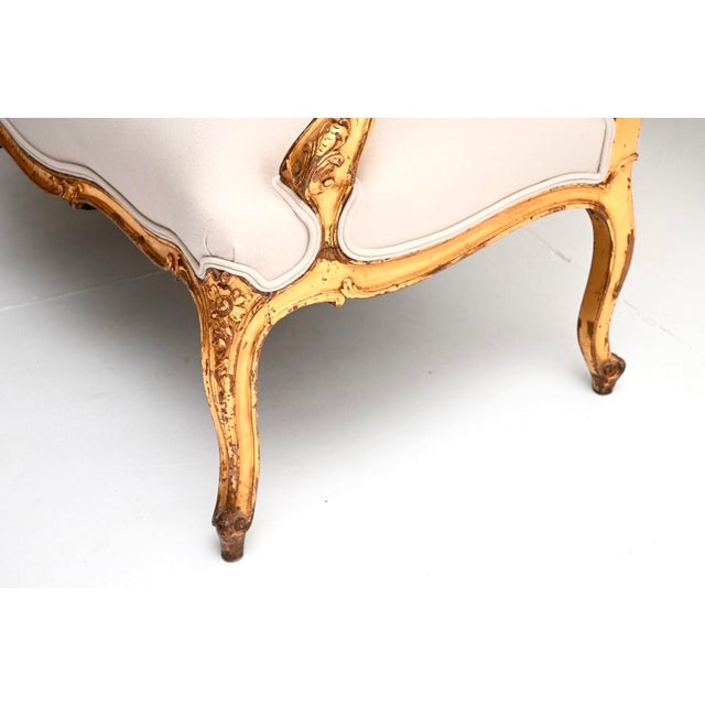 Antique French Carved Gilt Wood Settee, 1890 For Sale - Image 10 of 11