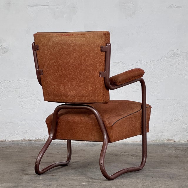 Brown Vintage Brutalist Tubular Steel Chairs by József Peresztegi, 1960s, Set of 2 For Sale - Image 8 of 11