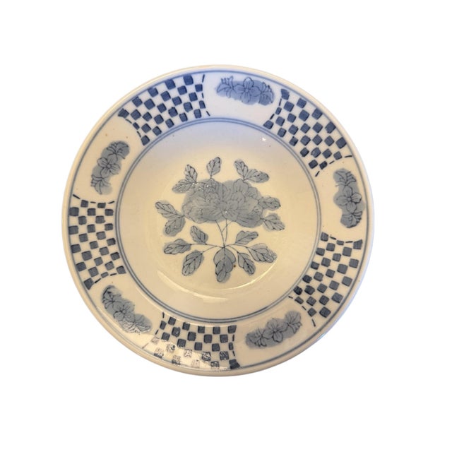 Mid 20th Century Mid 20th Century Set of 4 Blue & White Salad/Dessert Dishes For Sale - Image 5 of 9