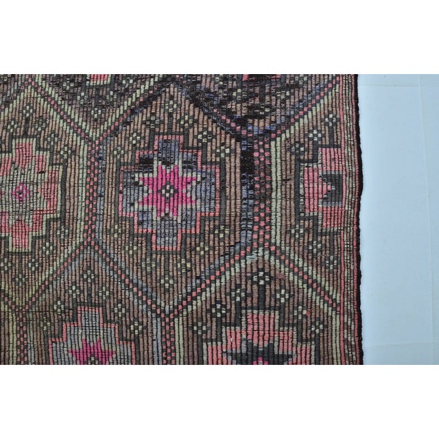 Turkish 1960s Anatolian Oushak Cicim Kilim For Sale - Image 3 of 10