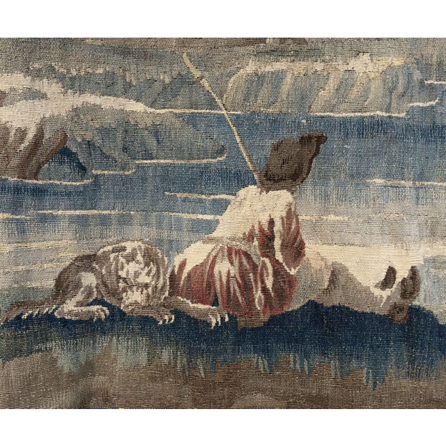 18th Century French Aubusson Verdure Tapestry With Château Landscape For Sale - Image 9 of 12