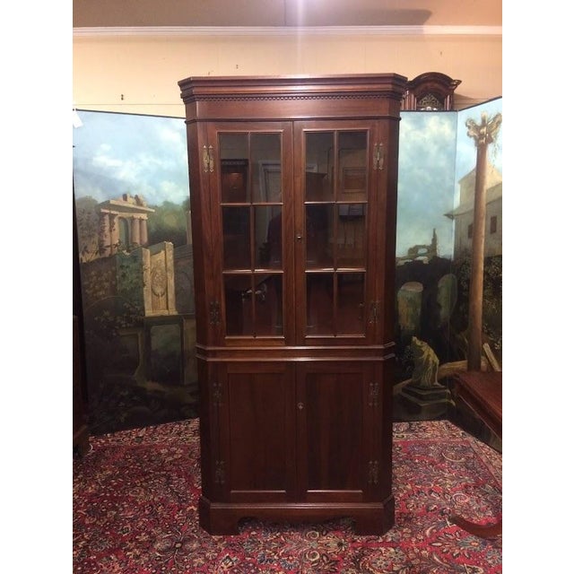 English Craftique Corner Cabinet, Corner Cupboard For Sale - Image 3 of 10