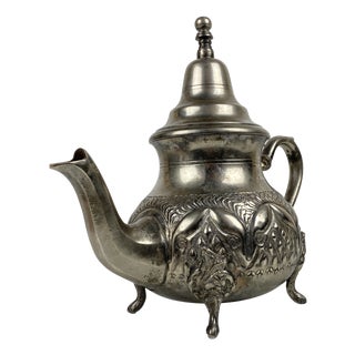 Silver-Plated Metal Teapot, 1920s For Sale