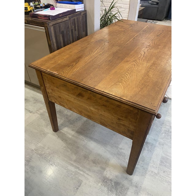 Wood Five-Drawer Desk in Oak, 1950 For Sale - Image 7 of 18