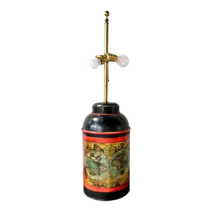 Vintage Tole Tea Cannister Lamp