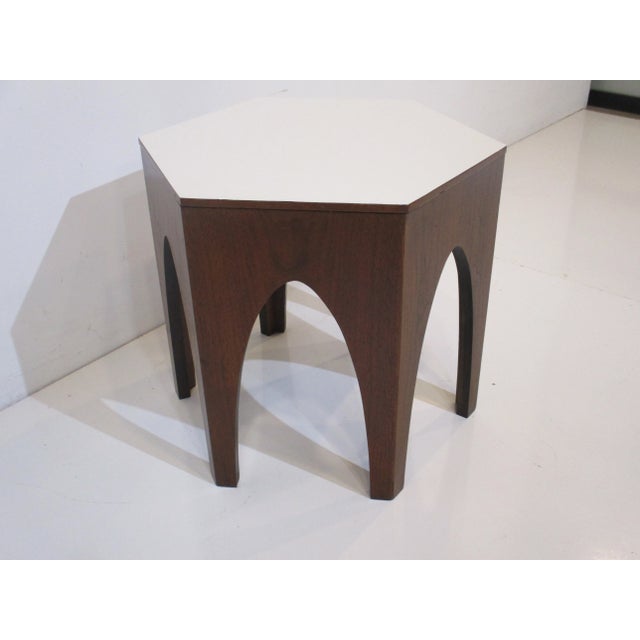 Harvey Probber Harvey Probber Styled Mid Century Walnut Octagon Side Table For Sale - Image 4 of 9