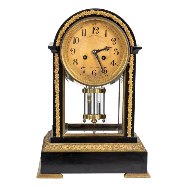French Gilt Bronze and Black SMantel Clock For Sale
