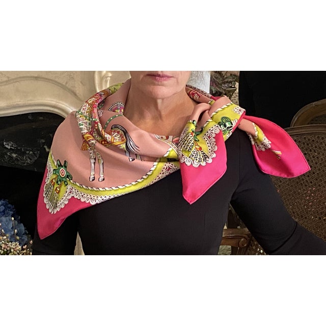 Hermes Paperoles 90 Silk Scarf Carriages & Nobles by C. Stuhlhofer-Mayr (2001) For Sale - Image 11 of 14