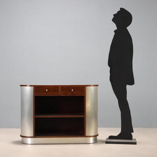 Vintage Console Table in Aluminium and Exotic Wood, 1970s For Sale - Image 3 of 11