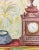 Realism Mid 20th Century Mantel Clock Still Life Watercolor Painting For Sale - Image 3 of 4