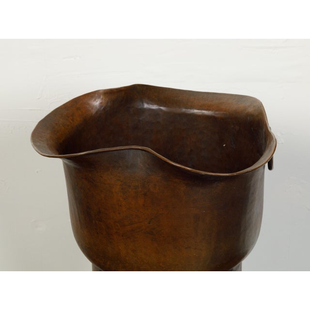 Mid-Century Modern Vintage English Midcentury Copper Umbrella Stand Depicting a Boot For Sale - Image 3 of 12