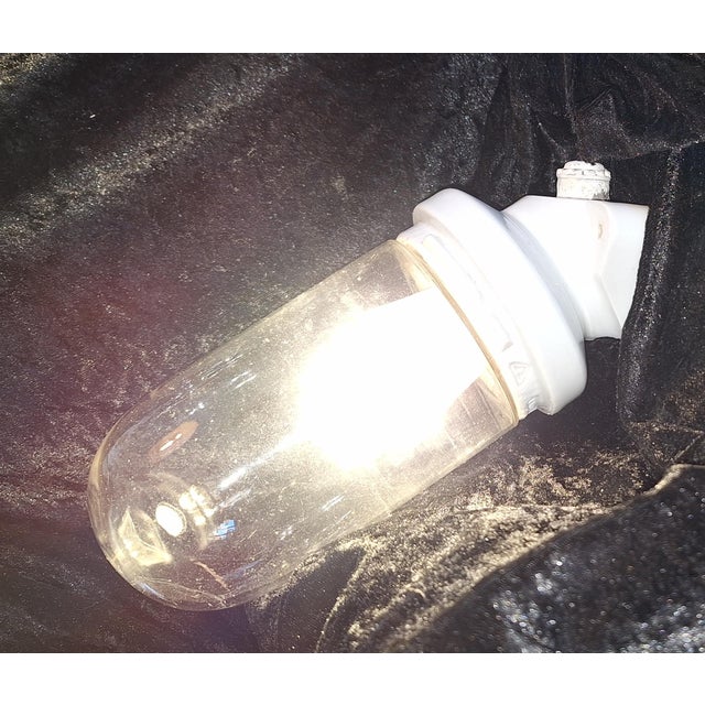 Art Deco Wall Lamp with Porcelain Base and Teardrop-Shaped Glass Shade, 1930s For Sale - Image 9 of 9