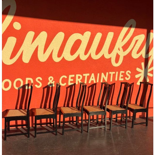 Italian Lacquered Cane Dining Chairs - 6 For Sale - Image 11 of 14