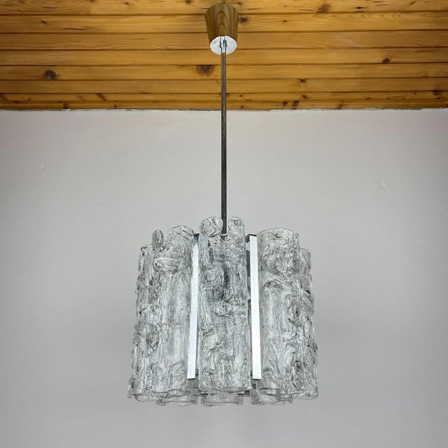 Vintage Ice Murano Glass Chandelier from AV Mazzega, Italy, 1970s For Sale - Image 17 of 18
