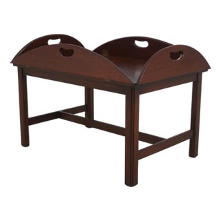 Vintage Mahogany Butler’s Tray Coffee Cocktail Table For Sale