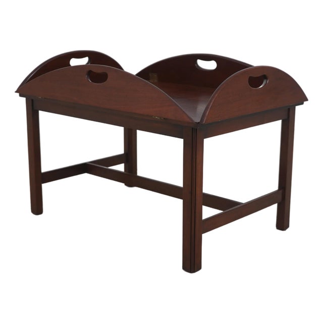 Vintage Mahogany Butler’s Tray Coffee Cocktail Table For Sale