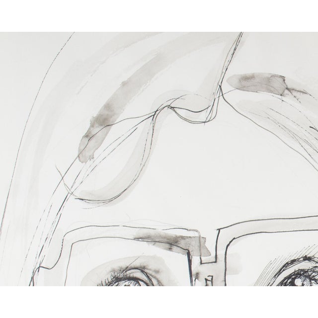 1978 “Jane” Ink Portrait Drawing by Harry Hilson For Sale - Image 4 of 8