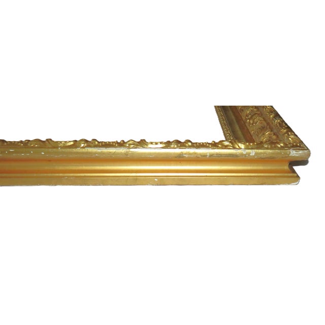 Antique Gilt Wood & Gesso Picture Frame for Portrait Painting or Mirror 20" X 28" Opening For Sale In Providence - Image 6 of 7