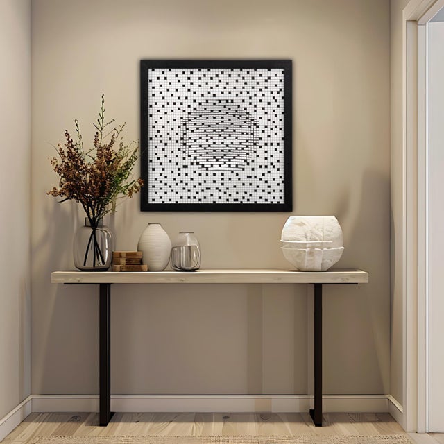 Black Topstitch Tiled Wall Art For Sale - Image 8 of 8