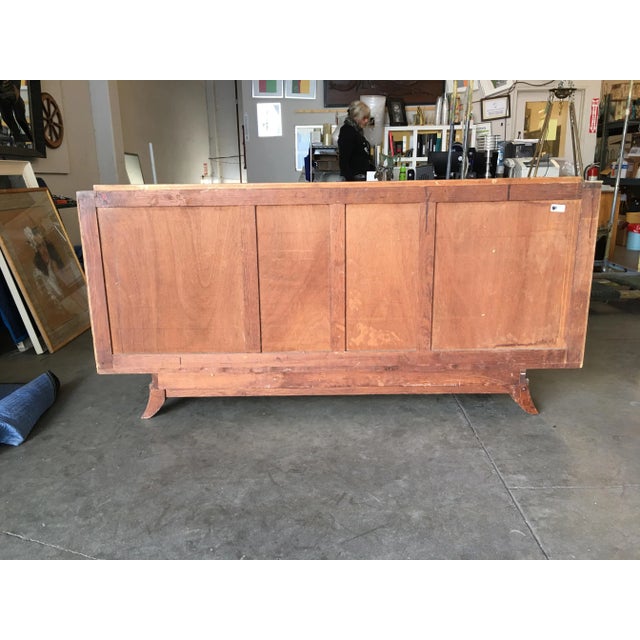 James Mont Style Sideboard W/ Carved Art Sculpture For Sale - Image 4 of 11