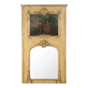 Antique French Trumeau Mirror Completely All Original and Unrestored C1770-1790