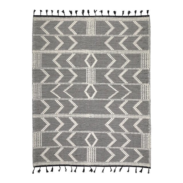 Schumacher Malta French Knot 5' x 7' Rug in Charcoal For Sale