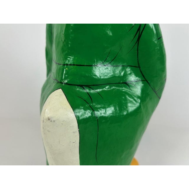Forest Green Vintage Hand-Painted Paper Mâché Detective Duck, 1960s For Sale - Image 8 of 11