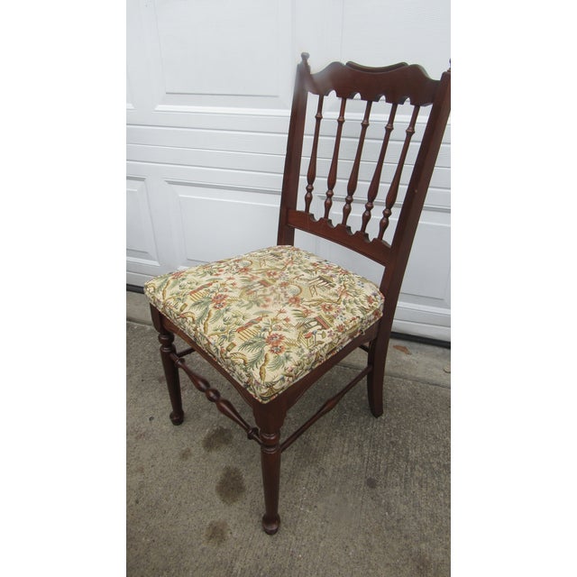Wood Vintage Cherry Baumritter Cherry Spindle Chairs Dining Room Set For Sale - Image 7 of 8