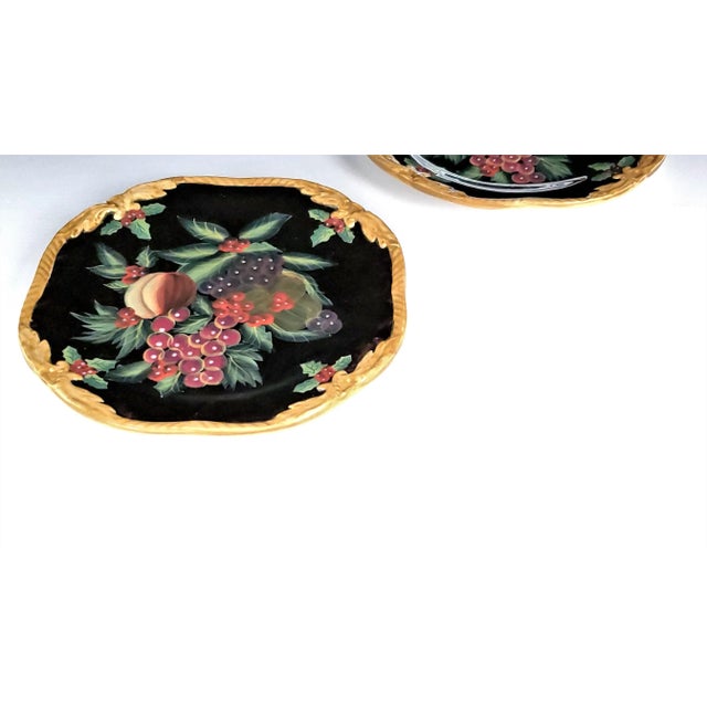 Vintage Raymond Waites Salad Plates With Peaches and Grapes - a Pair For Sale - Image 11 of 11