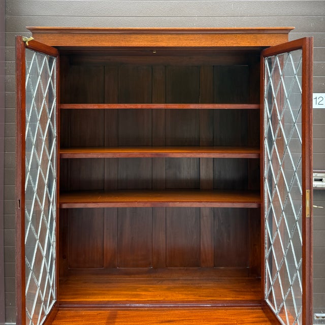 C. 1900 - 1910 Tobey Furniture Premium Hand Made Solid Mahogany Gothic Inspired Library Bookcase - 2 Pieces For Sale - Image 10 of 18