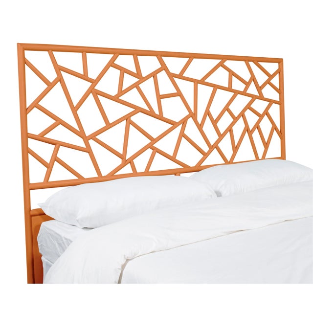 This headboard features classic Rattan design in a geometric pattern. Constructed of solid rattan and hand bound with...