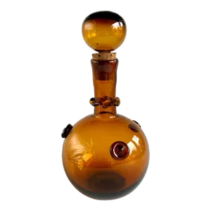 Amber Italian Art Glass Decanter Bottle With Stopper
