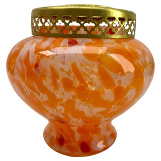 Vase in Multi Color Decor with Grille, 1930s For Sale