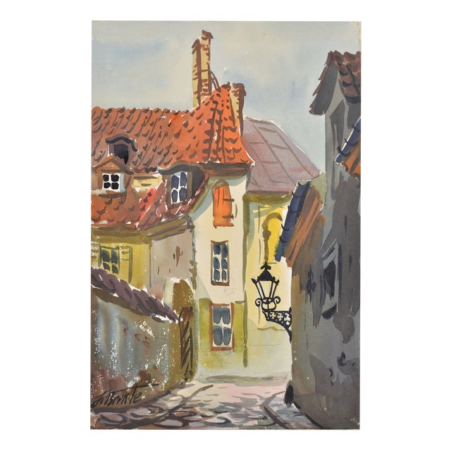Janis Brekte, Riga, 1956, Watercolor on Paper For Sale