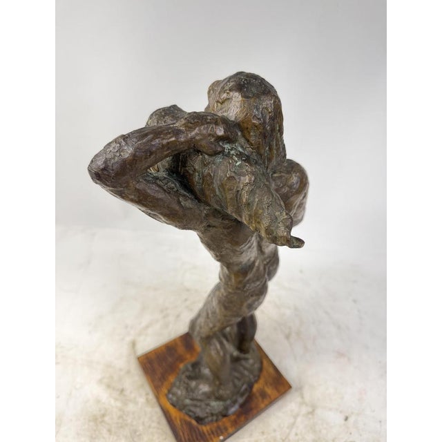 Brown Hand-Worked Bronze Sculpture, 1940s For Sale - Image 8 of 16