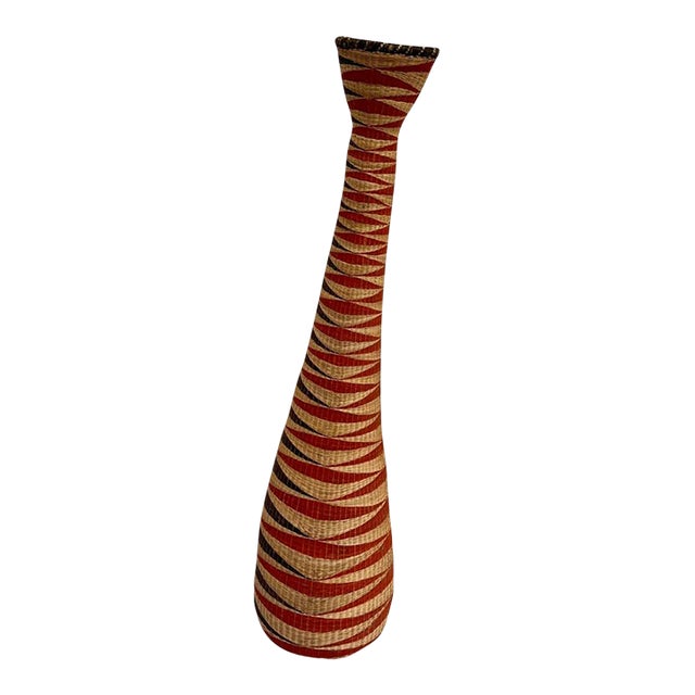 Early 20th Century Tutsi Wedding Basket Vase Rwanda 39inch For Sale