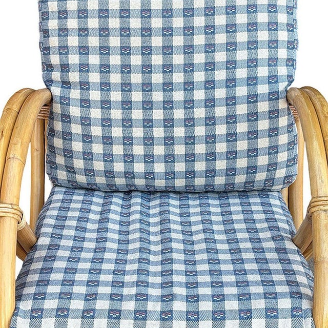 1950s Restored Mid-Century Double Strand Full Round Rattan Lounge Chair For Sale In Los Angeles - Image 6 of 7