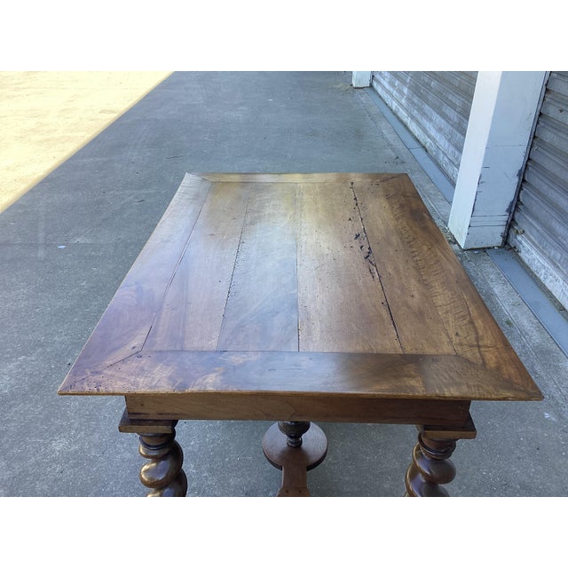 Late 19th Century Antique French Walnut Desk/Side Table on Barley Twist Legs For Sale - Image 5 of 11