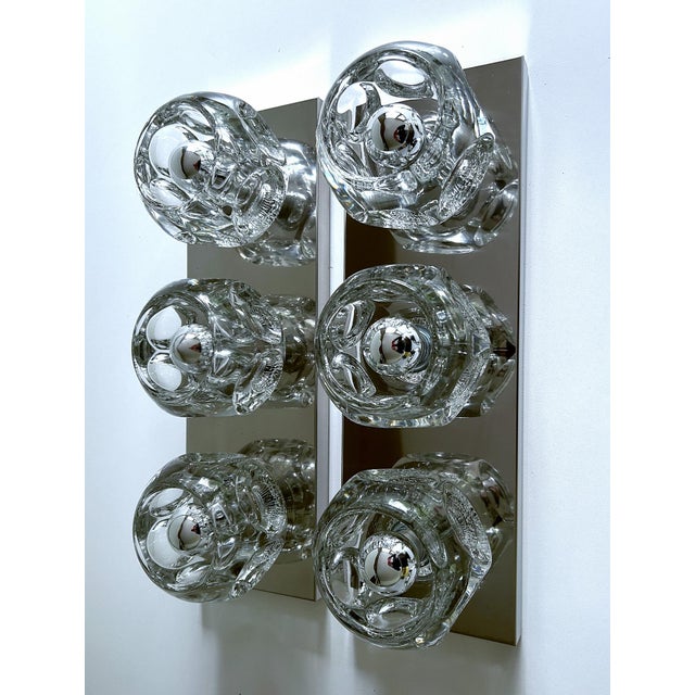 Metal Large Glass Sconces from Peill & Putzler, 1970s, Set of 2 For Sale - Image 7 of 12