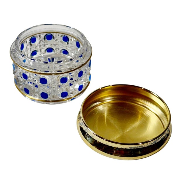 19th Century 19th Century Baccarat Style Crystal Dresser Jar With Vermeil Silver Lid For Sale - Image 5 of 8