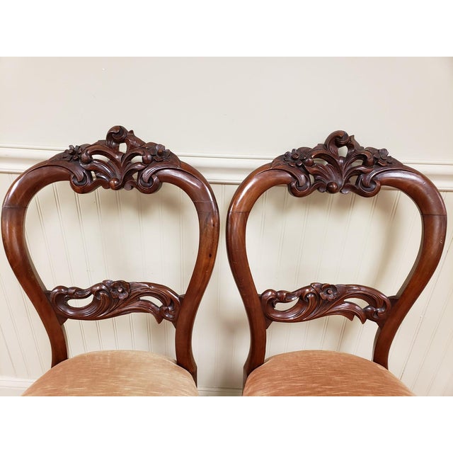 19th C Victorian Carved Rosewood Balloon Back Chairs a Pair Chairish