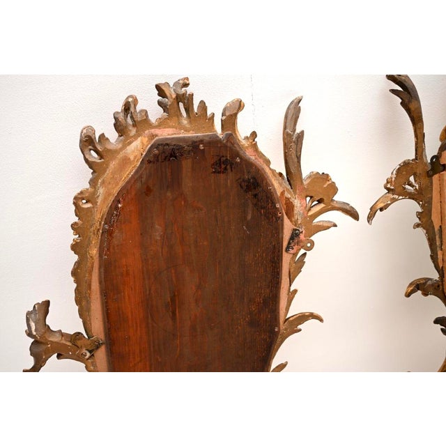 Antique French Carved Gilt Wood Mirrors, 1850, Set of 2 For Sale - Image 10 of 11