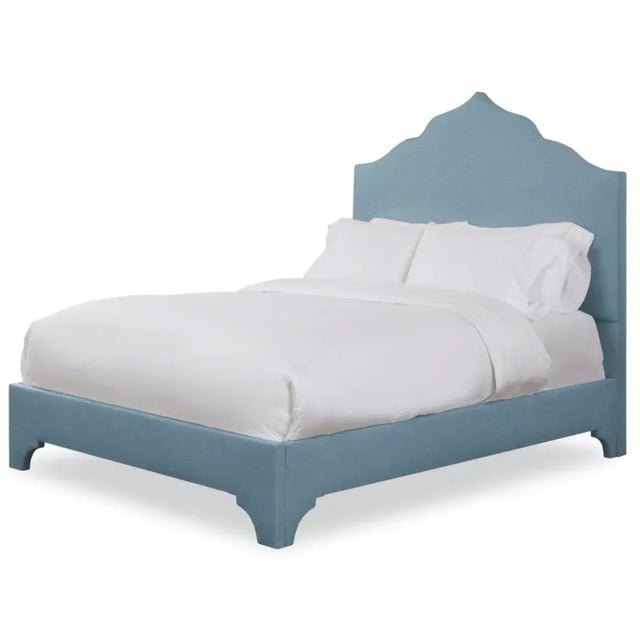 Modern Clementine Twin Bedframe, Blue Velvet For Sale - Image 3 of 4