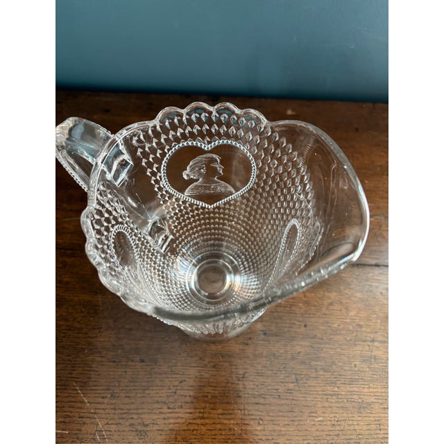Late 19th Century Late 19th Century Early American Pressed Glass by Us Glass Co. Valentine or “Trilby” Pattern Pitcher 1898 For Sale - Image 5 of 7