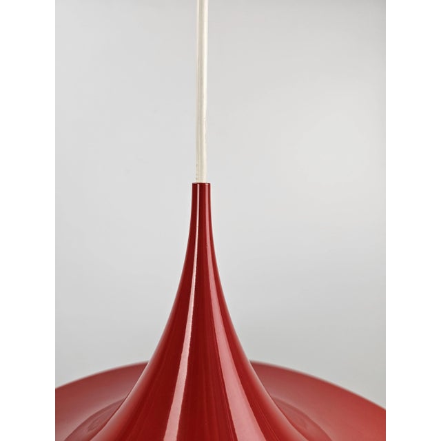 Metal Red Semi Hanging Lamp by Bonderup and Thorup for Fog & Mørup, 1967 For Sale - Image 7 of 9