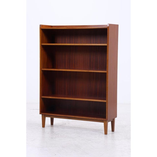 Mid-Century Mahogany 4-Shelf Bookcase For Sale - Image 4 of 12
