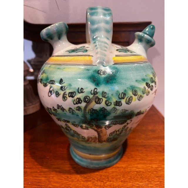 Spanish Vintage Mid 20th C Spanish Ceramic Botijo With Spouts and Handle For Sale - Image 3 of 6
